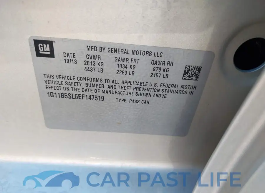 1G11B5SL6EF147519# 9