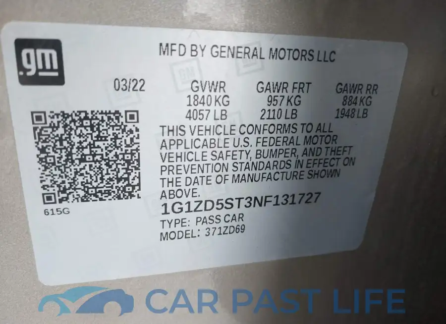 1G1ZD5ST3NF131727# 9