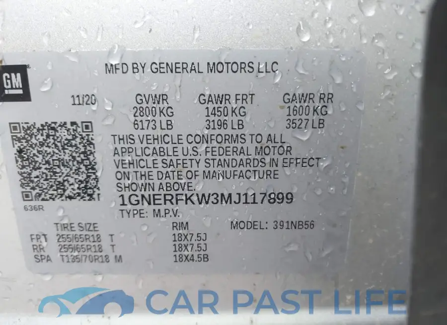 1GNERFKW3MJ117899# 9