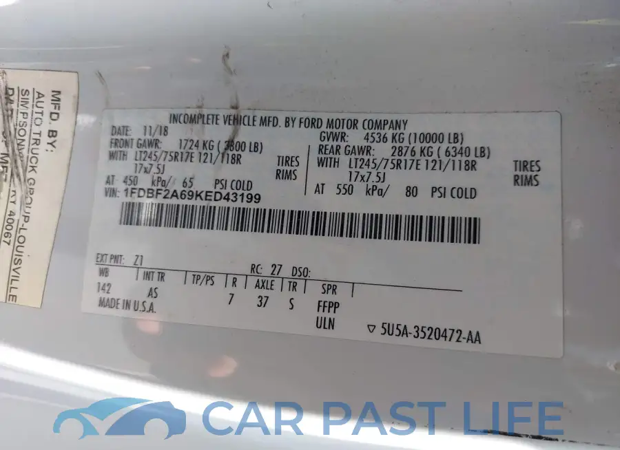 1FDBF2A69KED43199# 8