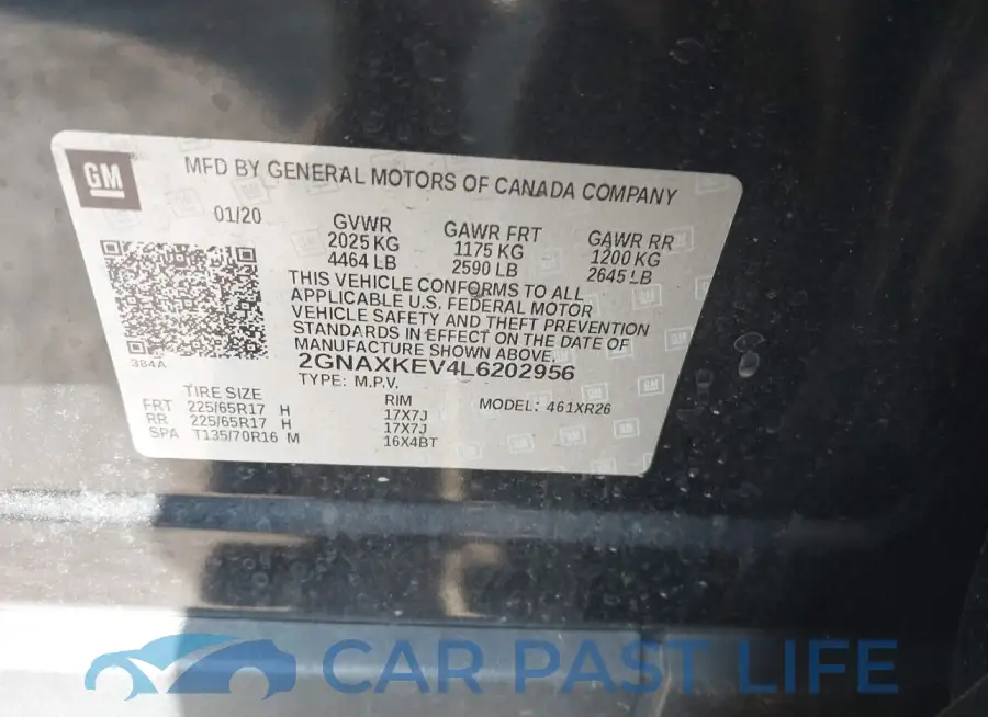2GNAXKEV4L6202956# 9