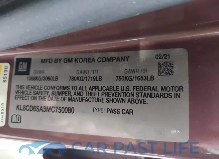KL8CD6SA3MC750080# 9