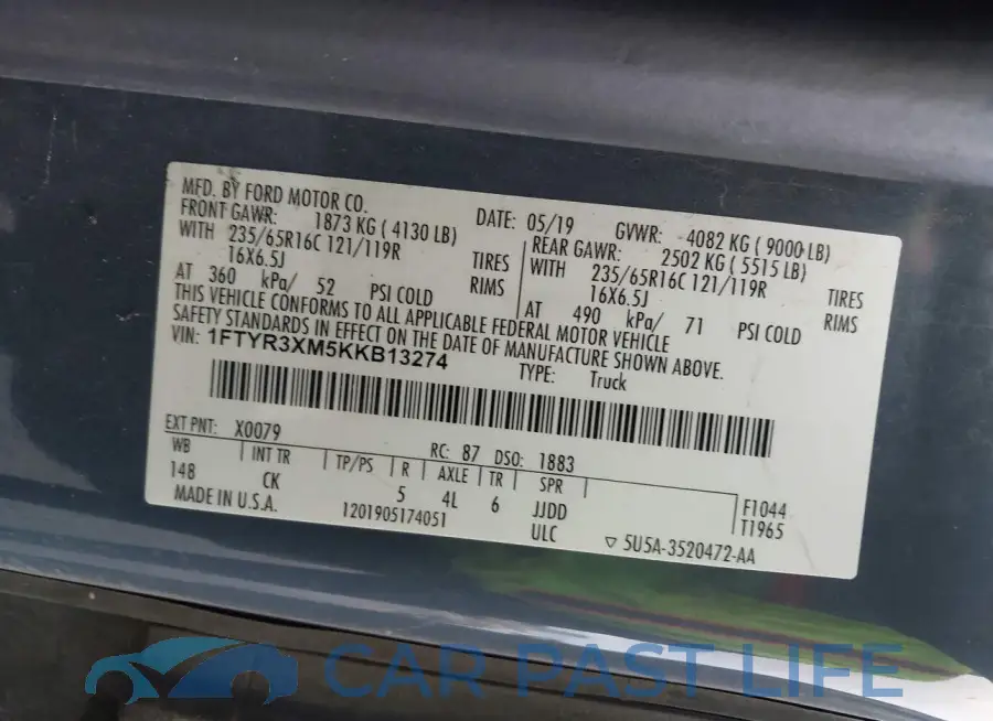 1FTYR3XM5KKB13274# 9