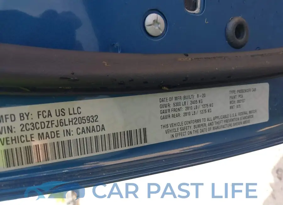 2C3CDZFJ6LH205932# 9