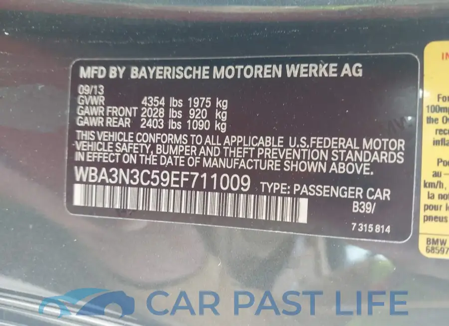 WBA3N3C59EF711009# 9