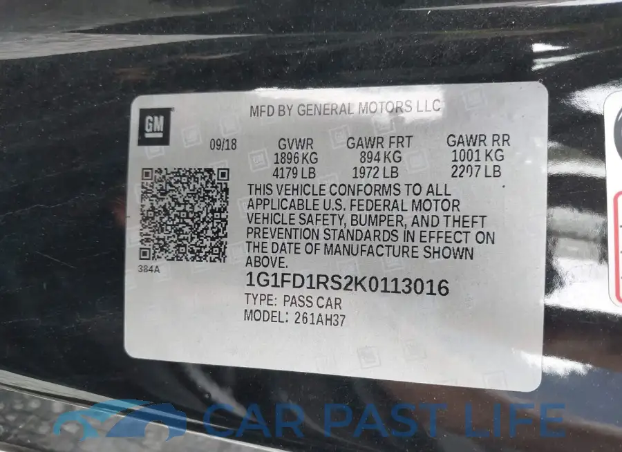 1G1FD1RS2K0113016# 9
