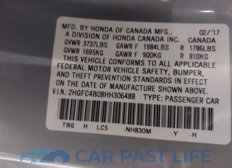 2HGFC4B08HH306488# 9