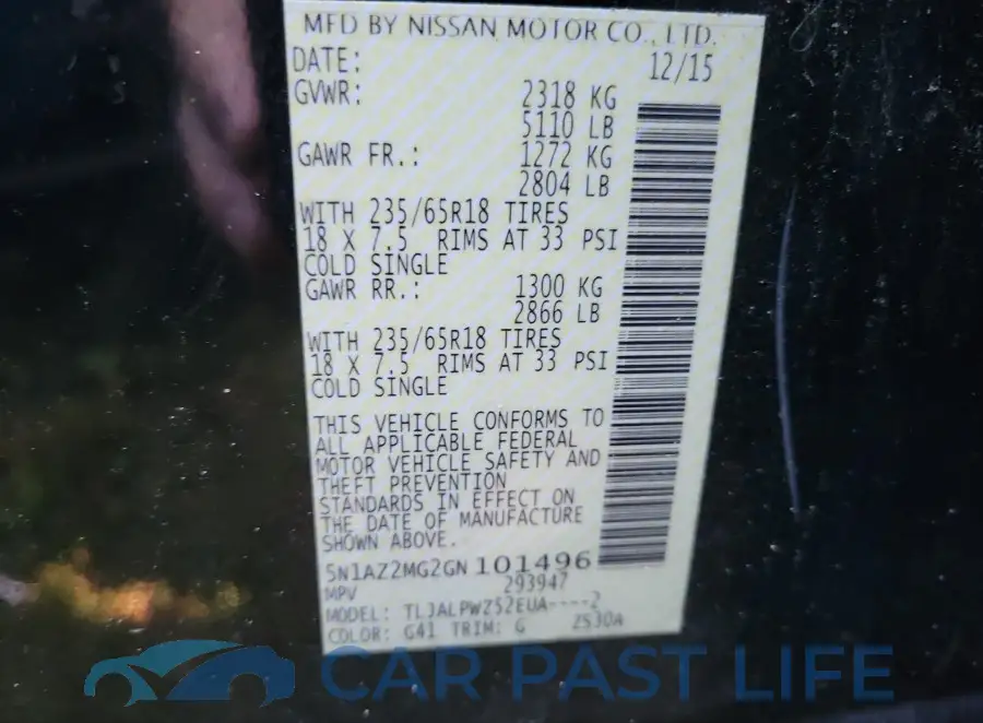 5N1AZ2MG2GN101496# 8