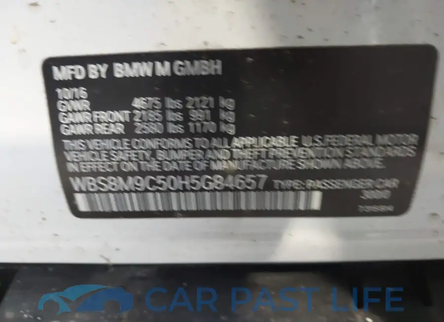 WBS8M9C50H5G84657# 9