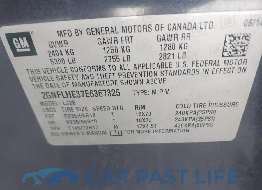 2GNFLHE37E6367325# 9