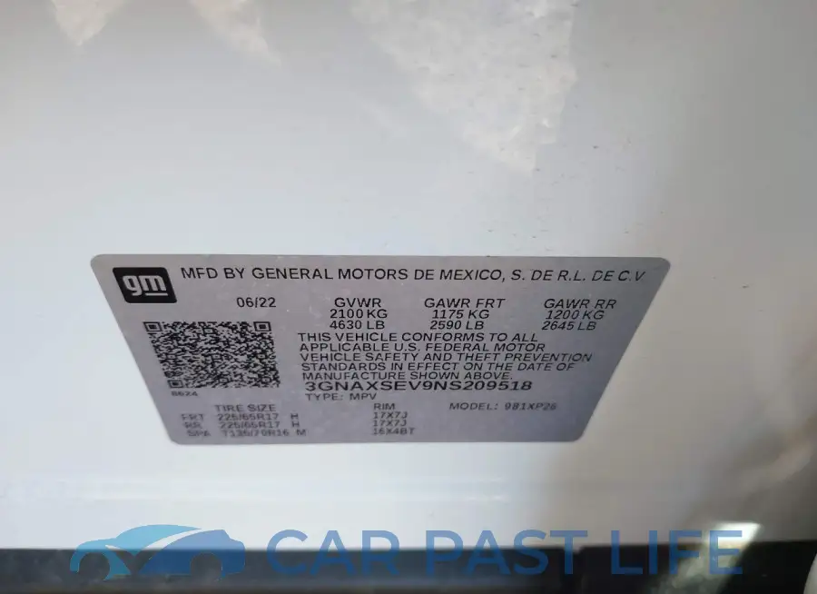 3GNAXSEV9NS209518# 9