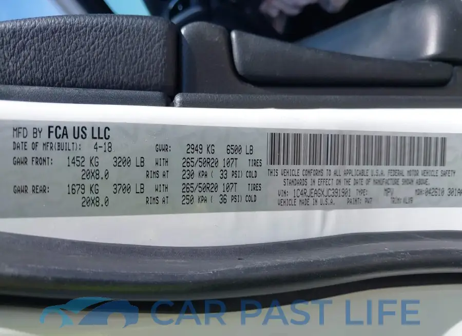1C4RJEAGXJC391901# 9