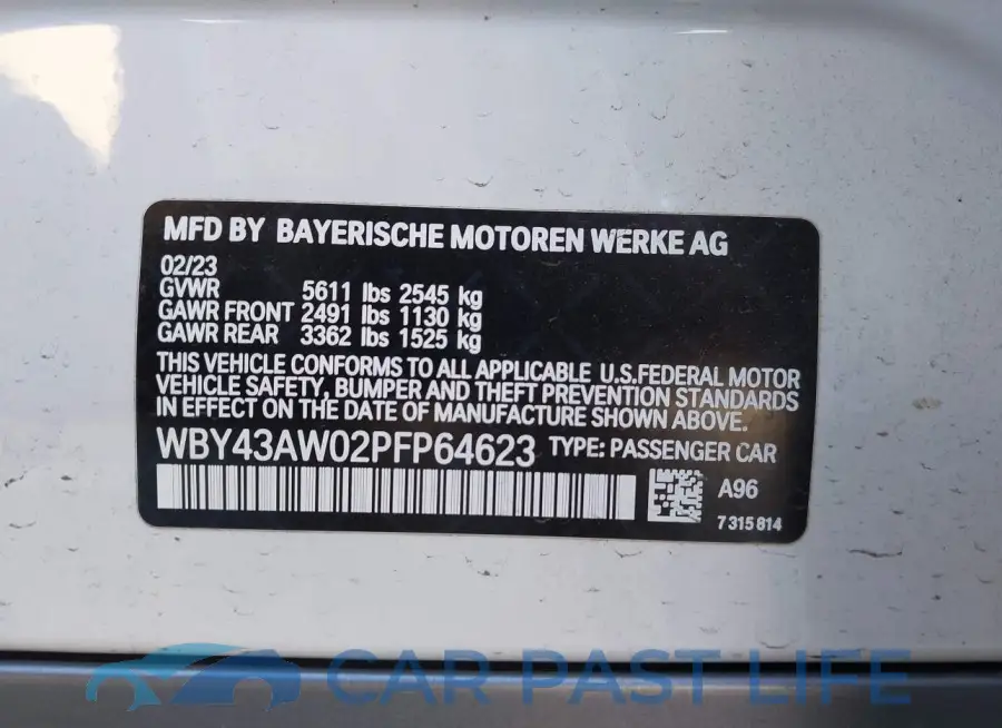 WBY43AW02PFP64623# 9