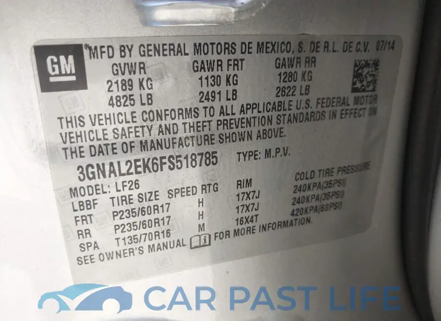3GNAL2EK6FS518785# 9