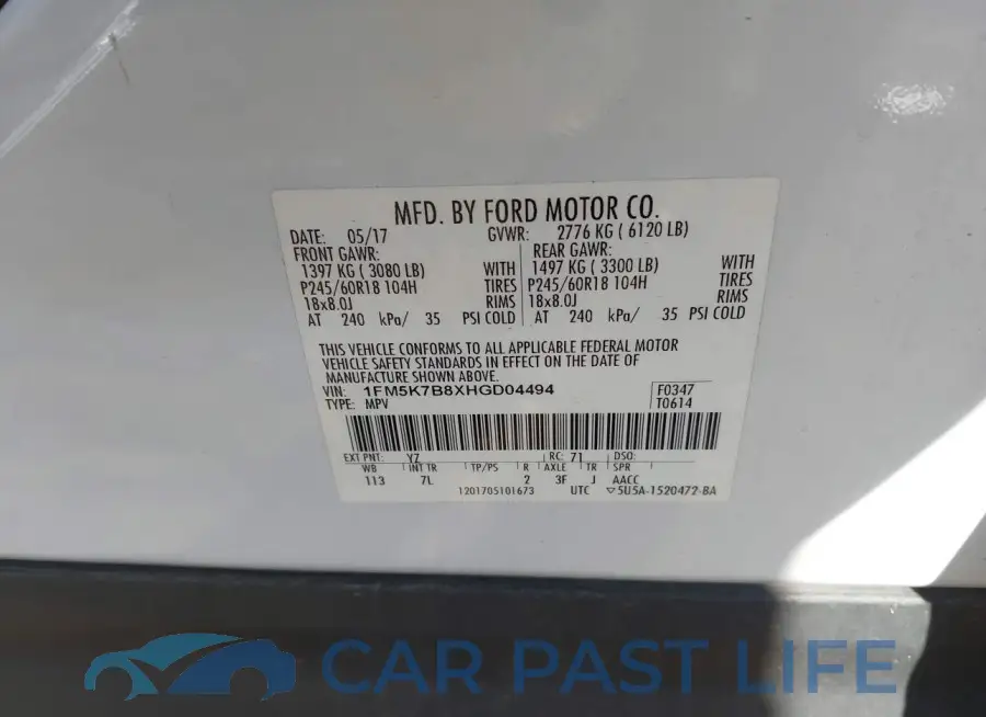 1FM5K7B8XHGD04494# 9