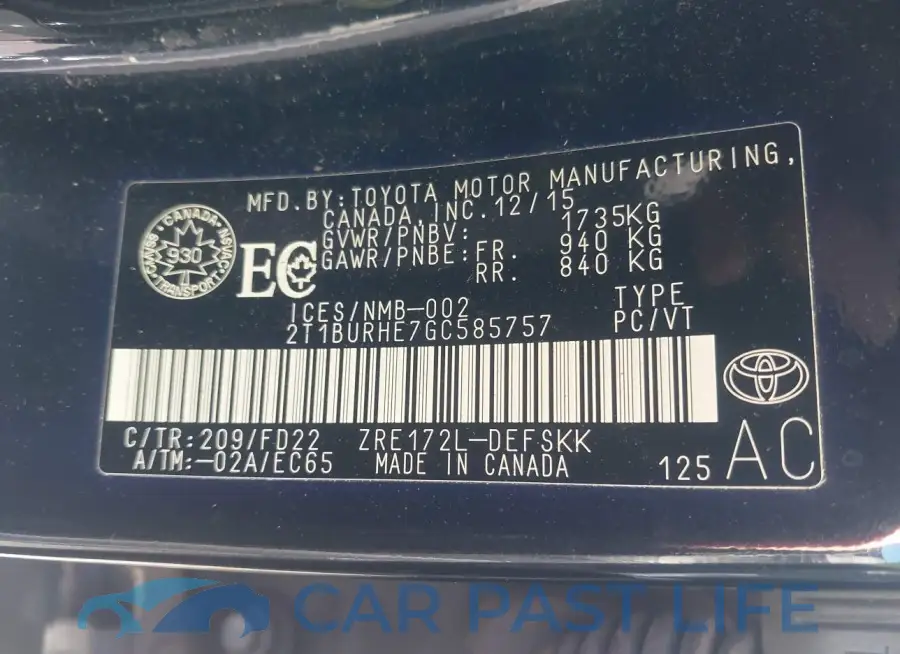 2T1BURHE7GC585757# 9
