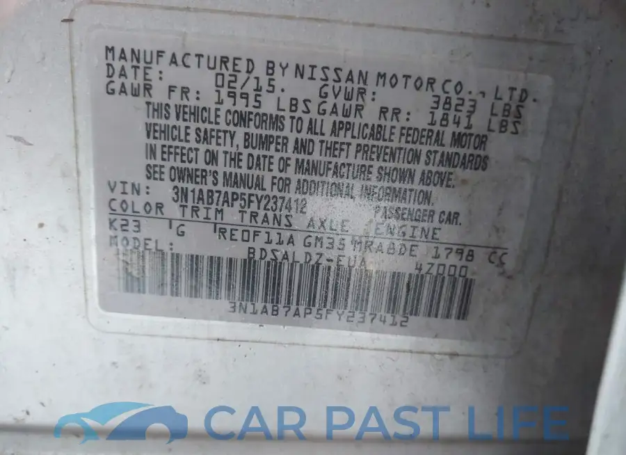 3N1AB7AP5FY237412# 9