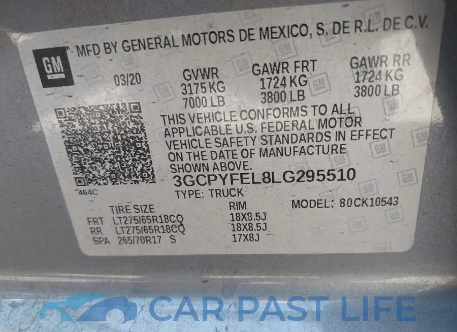3GCPYFEL8LG295510# 9