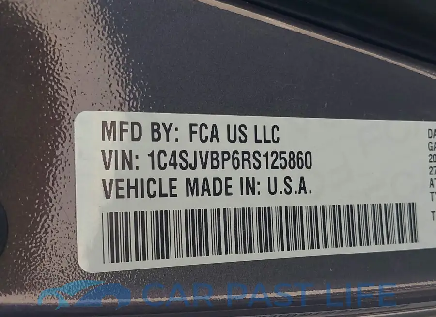 1C4SJVBP6RS125860# 9