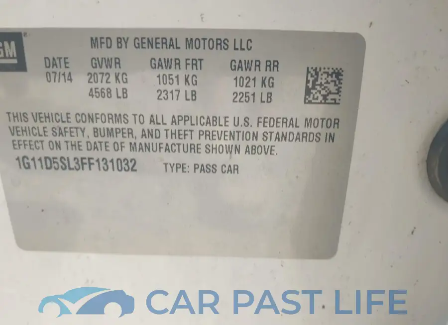 1G11D5SL3FF131032# 9