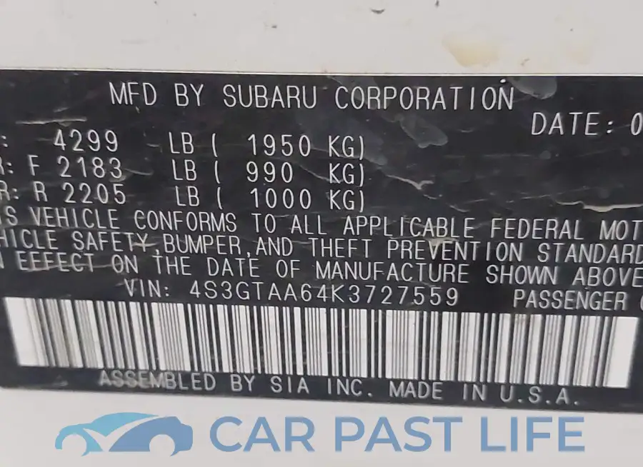 4S3GTAA64K3727559# 9