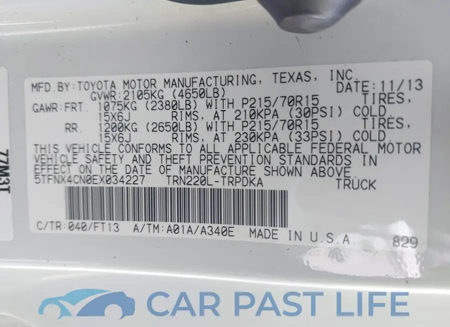 5TFNX4CN0EX034227# 9