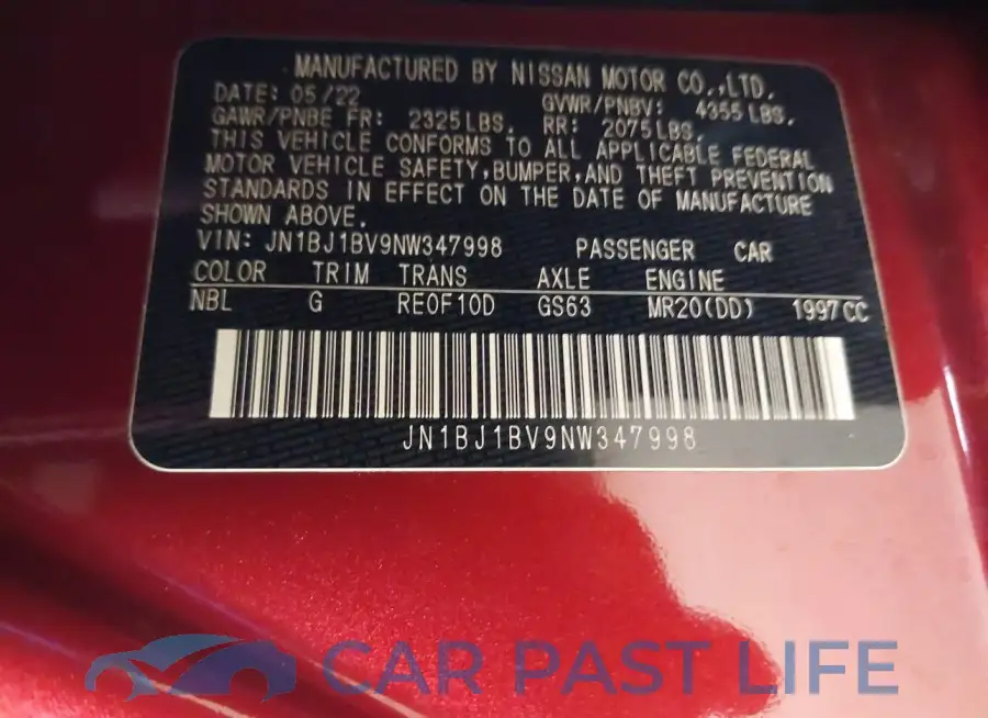 JN1BJ1BV9NW347998# 9