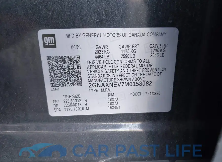 2GNAXNEV7M6158082# 9