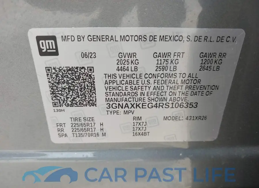 3GNAXKEG4RS106353# 9