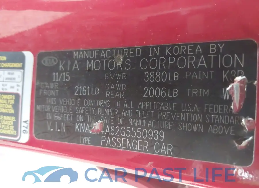 KNAFX4A62G5550939# 9