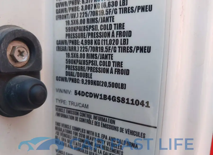 54DCDW1B4GS811041# 8