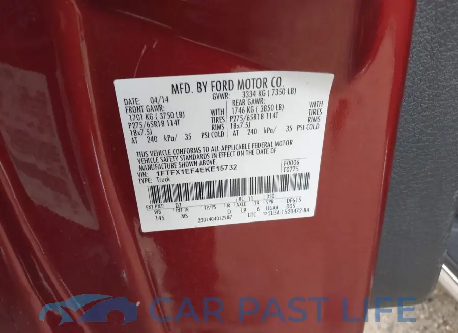 1FTFX1EF4EKE15732# 9