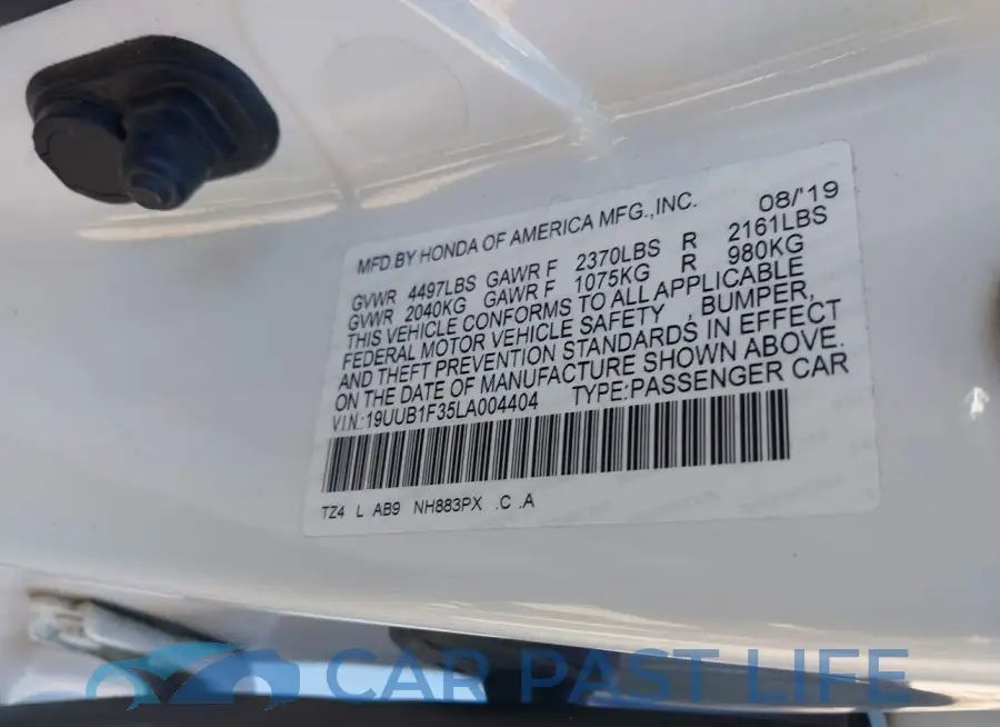19UUB1F35LA004404# 9
