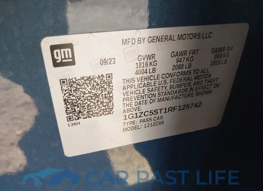 1G1ZC5ST1RF125742# 9