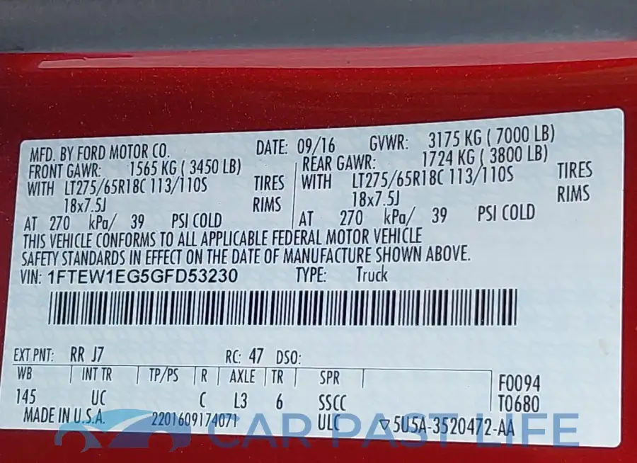 1FTEW1EG5GFD53230# 9