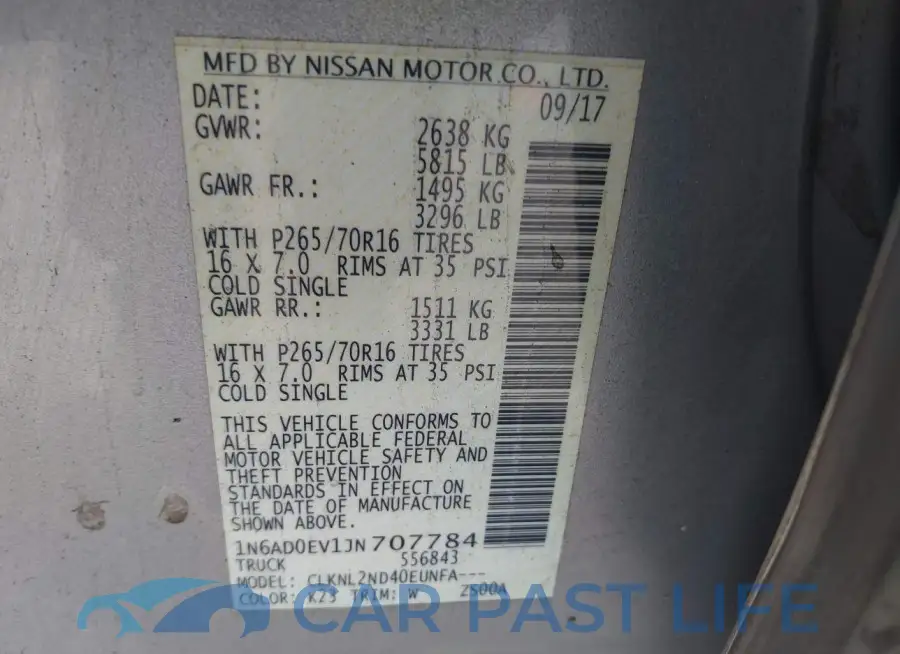 1N6AD0EV1JN707784# 9
