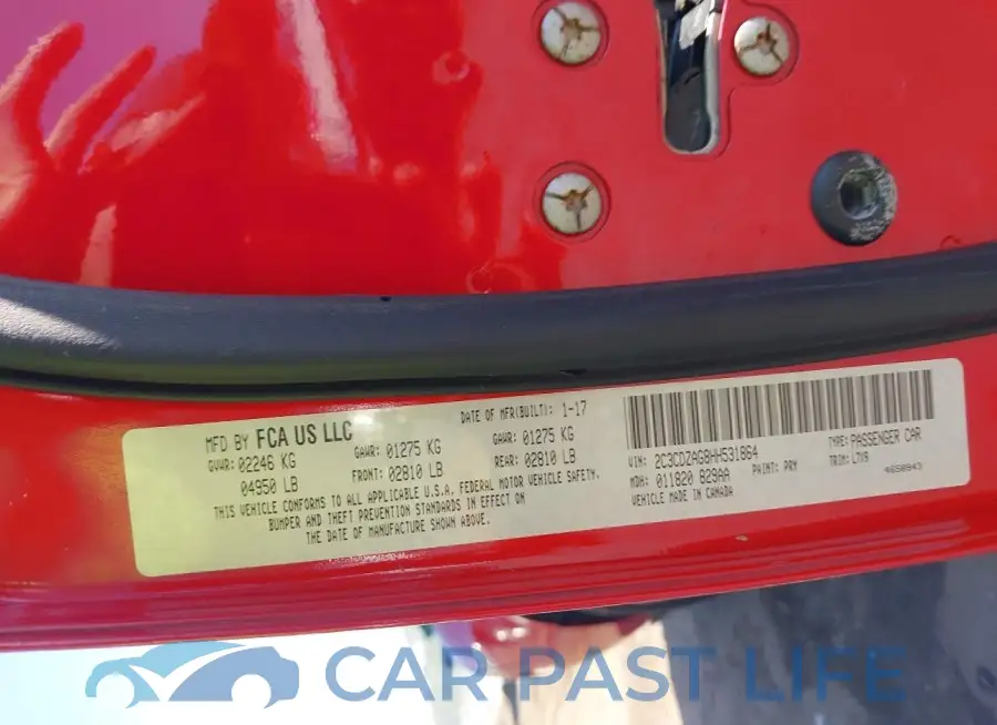 2C3CDZAG8HH531864# 9
