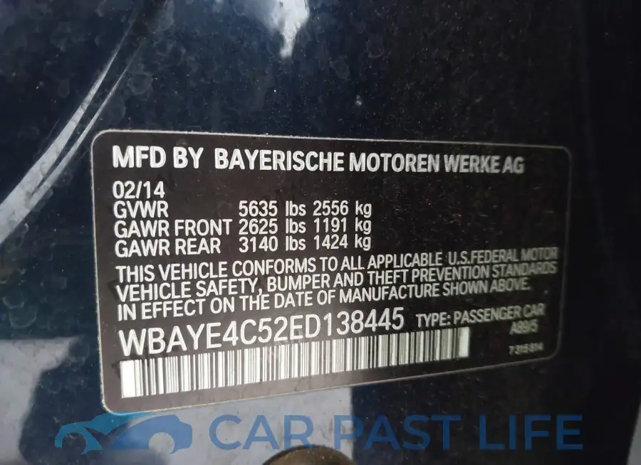 WBAYE4C52ED138445# 9
