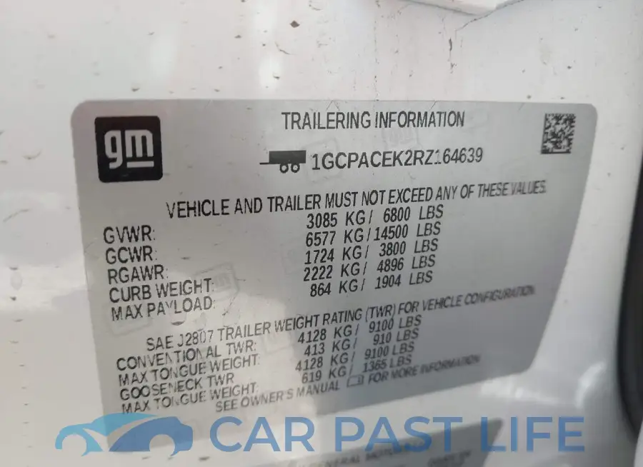 1GCPACEK2RZ164639# 9