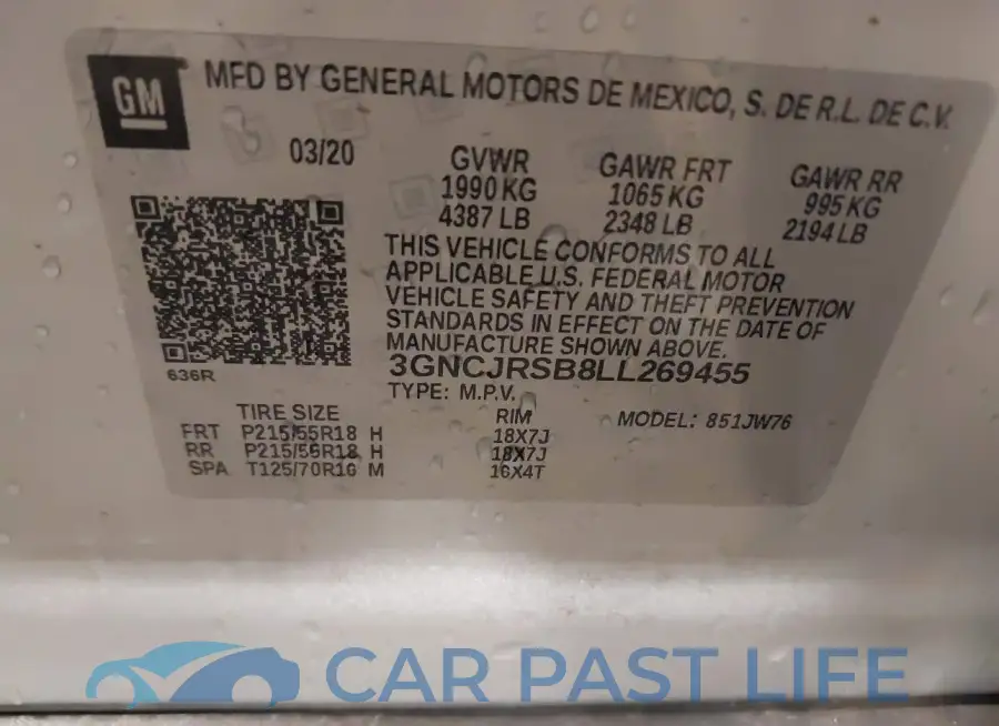 3GNCJRSB8LL269455# 9