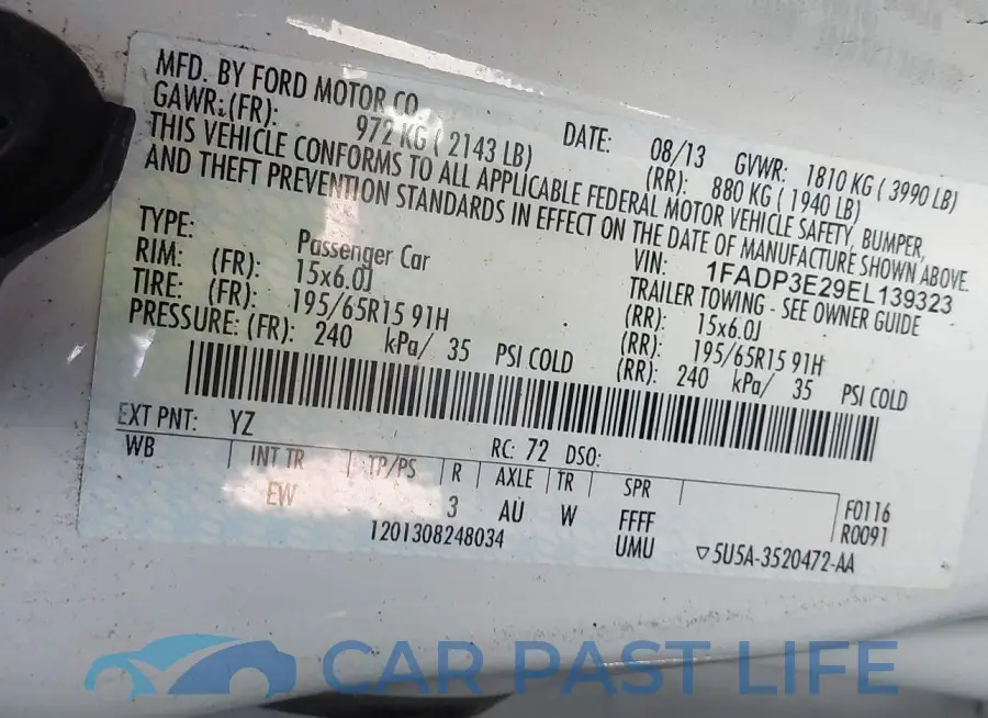 1FADP3E29EL139323# 9