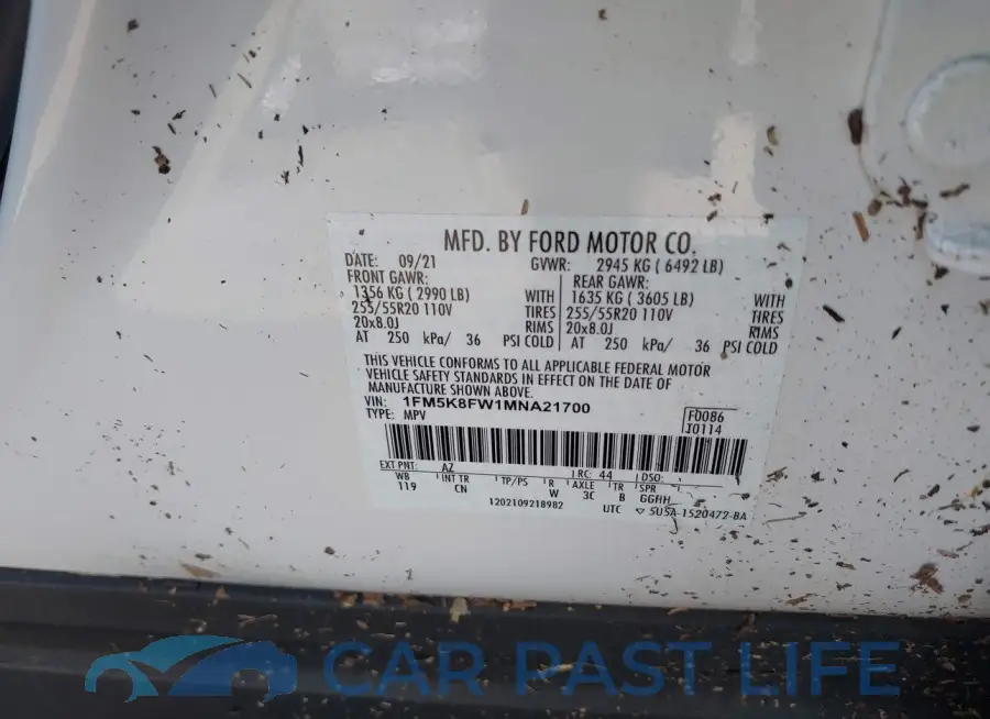 1FM5K8FW1MNA21700# 9