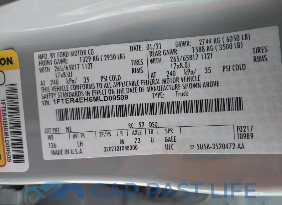 1FTER4EH6MLD09509# 9