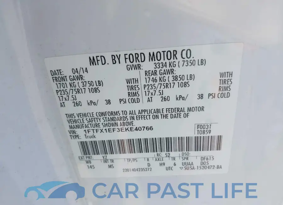 1FTFX1EF3EKE40766# 9