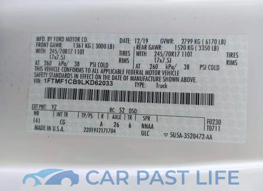 1FTMF1CB9LKD62033# 9