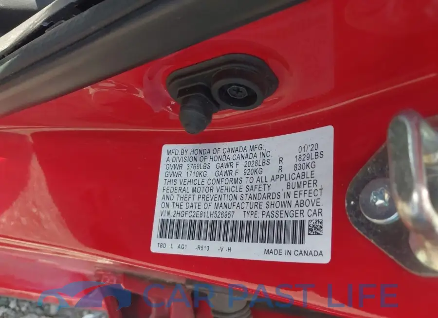 2HGFC2E81LH526957# 9