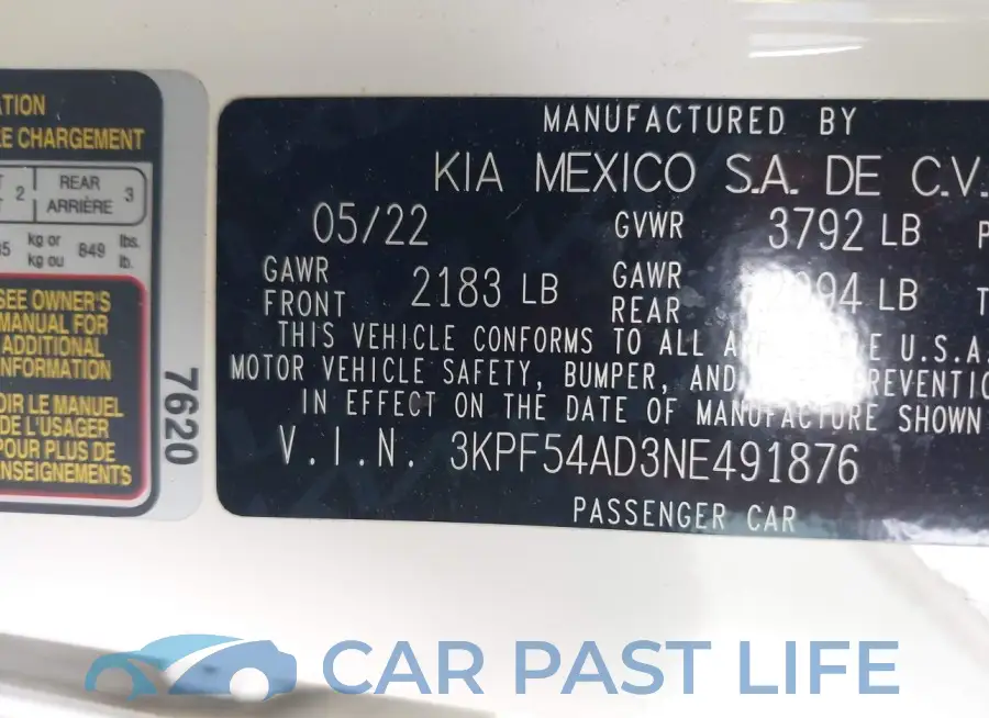 3KPF54AD3NE491876# 9