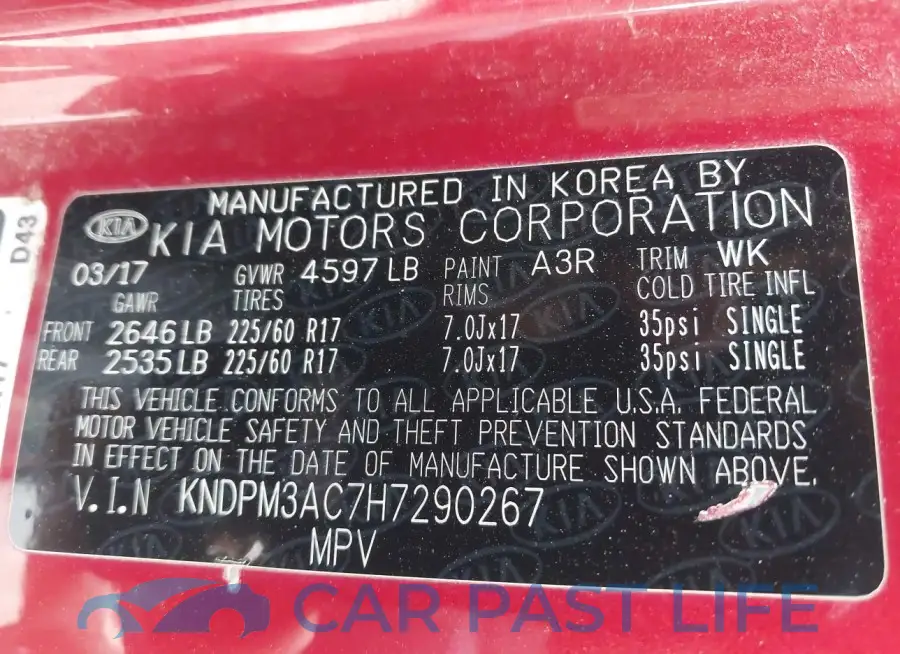 KNDPM3AC7H7290267# 9