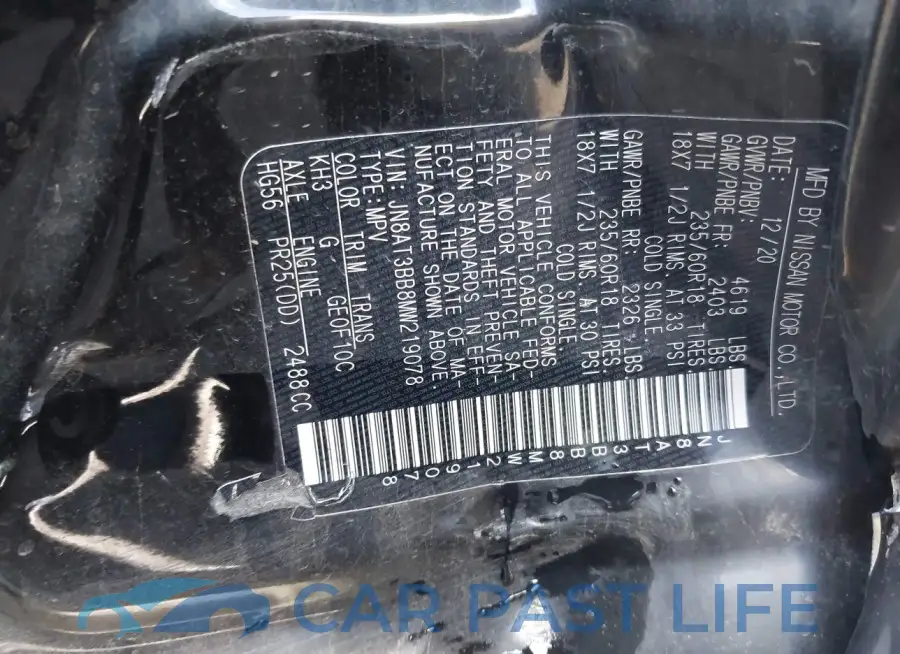 JN8AT3BB8MW219078# 9