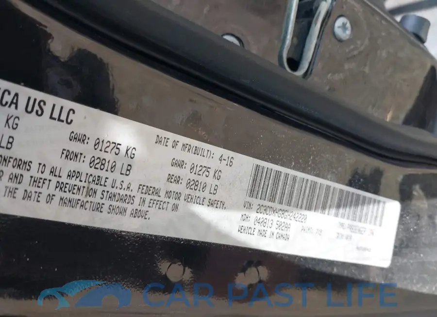 2C3CDXHG8GH242220# 9